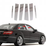 6 vnt Automobilių durelių apdailos kolonų stulpelių dangtelių komplektų lipdukai, skirti Mercedes-Benz E-Class W212 4 durų sedanui 2010-2016 m.
