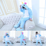 Rainbow Unicorn Kigurumi pižama vaikams Unisex Animal Flanel Cosplay mieguokliai su batais berniukui 8T