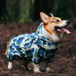 Welsh Corgi Dog Vandeniui atsparus &scaron;unų paltas Kombinezonas naminiams gyvūnėliams Drabužiai nuo lietaus &Scaron;unų drabužiai su &scaron;viesą atspindinčia juostele L-6L dideliems &scaron;unims L