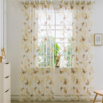Tiulis permatomas užuolaidos drugeliais margintas permatomas langas Voile Drape Valance audinys Romanti&scaron;kas gėlių langų ekranas 1 vnt. W 100x H 135cm 1PC