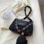 Retro Bag Moteri&scaron;ka Nauja Trend Crossbody Didelės talpos krep&scaron;ys pažastims per petį juoda