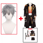 &bdquo;Trailblazer Cosplay&ldquo; žaidimas &bdquo;Honkai Star Rail&ldquo; kostiumas, anime, vyri&scaron;kas uniformos kostiumas Helovino vakarėlio kaukių drabužių rinkinys L-(Costume+Wig)