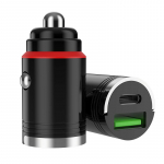 Mini 30w/66w automobilinio greito įkroviklio adapteris Qc3.0 Pd USB Type-c automatinis greitas įkroviklis 2 prievadai, atsparus kar&scaron;čiui, skirtas &scaron;eimos kelionių biurui 66W