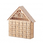 Medinis Kalėdų Advento kalendorius su 24 tu&scaron;čiais laikymo stalčiais Namo formos Kalėdų atgalinio skaičiavimo kalendorius Pagrindinis puslapis B