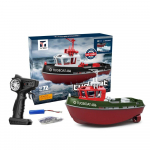 RC Tugboat 2,4G nuotolinio valdymo laivas su dviejų variklių galia, proporcingai reguliuojamas vairas, sandari, vandeniui atspari konstrukcija žalia