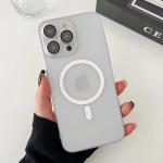 Prabangus itin plonas Magsafe magnetinis belaidžio įkrovimo dėklas, skirtas iPhone 15 14 13 12 11 Pro Max Plus permatomas matinis kietas dangtelis For iPhone 15 Pro Max balta