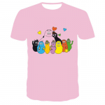 Vaiki&scaron;ki vasariniai animaciniai mar&scaron;kinėliai trumpomis rankovėmis su 3D Barbapapa atspaudu, kasdieniai, kvėpuojantys, mergaitėms, gražūs vaiki&scaron;ki drabužiai 110