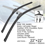 Automobilio priekinio stiklo valytuvai 22 + 22 J Hook U tipo universalus Buick Chevrolet Citroen Dodge Ford Land Rover Renault