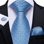 Dibangu Retort Solid Blue Vyri&scaron;kas &Scaron;ilkinis Austas Kaklarai&scaron;tis, Ki&scaron;eninė Nosinaitė, Sąsagos, Rinkinys N-7130