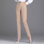 Moteri&scaron;kos solidžios eleganti&scaron;kos iki kulk&scaron;nies biuro kelnės Moteri&scaron;kos siauros eleganti&scaron;kos kelnės moteri&scaron;kos laisvalaikio madingos kelnės L chaki