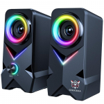 ONIKUMA USB laidinis garsiakalbis RGB vėsus ap&scaron;vietimas Super Bass Žemųjų dažnių garsiakalbis HiFi Garsas Žaidimams 3D Erdvinė muzika Kompiuteriniam ne&scaron;iojamajam kompiuteriui 60MM Įrenginys Mini Garsiakalbis juoda