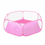 Small Animal Cage Tent Foldable Exercise Playpen Easy to Clean Yard Outdoor/Indoor Fence Portable rožinė