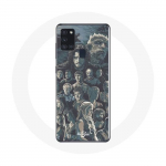 Coque pour Samsung Galaxy A21S Game of Thrones Saison 8 Le Tr&ocirc;ne de Fer Affiche Personnages Fond Gri