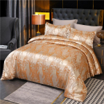 Auk&scaron;tos kokybės European Tribute Satin Jacquard 3 dalių komplektas lengvas prabangus stilius modernus minimalistinis stilius namų tekstilė 180*228cm oranžinė