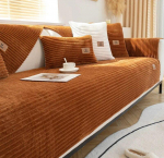 Flanelinis sofos užvalkalas žiemai storėjantis &scaron;iltas mink&scaron;tas pliu&scaron;inis vertikalios linijos pagalvėlės neslystančios svetainės odinės sofos atlo&scaron;o porankiai 110x160cm 1pcs