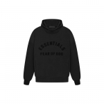 Fear of God Essentials Džemperis su gobtuvu Jet Black Vyri&scaron;ki Vir&scaron;utiniai drabužiai 192SP232050F S