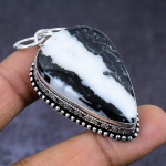 Natural Zebra Jasper Gemstone 925 Steling Silver Jewelry Pendant 2.29 t2h08