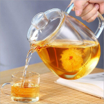Stiklinis arbatinukas, skirtas viryklei, kar&scaron;čiui atsparus auk&scaron;tai temperatūrai, sprogimui atsparus arbatinukas, pieno rinkinys, namų apyvokos arbatos indai 600ML