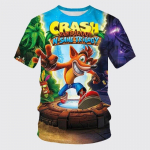 &bdquo;Crash Bandicoot&ldquo; 3D spausdinimas Vaikų vasaros mados laisvalaikio žaidimo mar&scaron;kinėliai Populiariausi animacinių filmų vaikų mar&scaron;kinėliai trumpomis rankovėmis S
