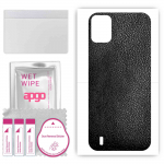 apgo Protective Skin Sticker for the back compatible with Ulefone Note 12P, Wrap Film, Foil, Vinyl - Pattern Black Leather