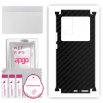 apgo Protective Skin Sticker for the back+sides compatible with Vivo X80 Pro, Full Wrap Film, Foil, Vinyl - Pattern Carbon Black