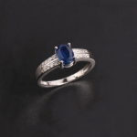Lengvas prabangus spalvingas natūralaus mėlyno kianito brangakmenių dizainas moterims gimtadienio jubiliejaus dovanos puikių papuo&scaron;alų US RING SIZE:10# mėlyna