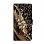 Metalinis gėlių ra&scaron;tas PU odinis knygos dėklas, skirtas iPhone Samsung Huawei Honor Google Redmi Xiaomi LG Motorola Sony Nokia Oneplus Oppo Honor 70