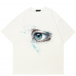 Streetwear Deep Eye Graphic mar&scaron;kinėliai medvilniniai mar&scaron;kinėliai unisex mar&scaron;kinėliai mar&scaron;kinėliai Oversized vasariniai trumpomis rankovėmis mar&scaron;kinėliai S balta