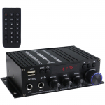 Mini garso galios stiprintuvas 2CH 40W+40W automobiliniam naudojimui namuose BT skaitmeninis garso imtuvas AMP U diskas No power supply juoda