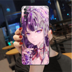 Dėklas Samsung Galaxy A50 A70 A30 A20s A20e A10 A40 A10s A10e M52 M51 M31 M30s M21 Juodas telefono dėklas Genshin Impact Samsung A60