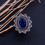 Natural London Blue Topaz Gemstone 925 Sterling Silver Ring Size 7.5 e8y55