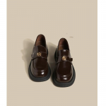 Autenti&scaron;kos odos loferiai moteri&scaron;ki batai pavasario nauji užmaunami mink&scaron;tapadžiai auk&scaron;takulniai briti&scaron;ko stiliaus odiniai batai Mary Jane batai 36