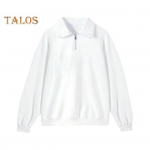 Vyri&scaron;ki megztiniai su atvartais, laisvalaikio užtrauktuku su apykakle ilgomis rankovėmis megztinis, laisvai prigludęs vienspalvis džemperis, skirtas kasdieniam gatvės aprangos sportui XXL balta