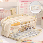 Skaidrus pie&scaron;tukų dėklas Kawaii ra&scaron;tinės reikmenų krep&scaron;ys mokyklinis mai&scaron;elis ra&scaron;iklio krep&scaron;ys, didelės talpos permatomas pie&scaron;tukų dėžutė, mergaitės grįžta į mokyklą rožinė