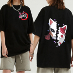 Medvilniniai Demon Slayer mar&scaron;kinėliai Unisex/WoUnisex mar&scaron;kinėliai Anime Kimetsu No Yaiba su spauda Kasdieniai mar&scaron;kinėliai trumpomis rankovėmis Hip Hop gatvės drabužiai Unisex L