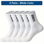 5 poros vyri&scaron;kos kojinės kvėpuojančios sportinės kojinės vyri&scaron;kos laisvalaikio atleti&scaron;kas pavasario ruduo Naujiena vyrams Auk&scaron;tos kokybės plius dydis 38-45 EUR EUR38-45 balta