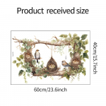 Fun-e16 Branch Bird Bird Nest Miegamasis Svetainės durys Sienų apdaila Lipdukas ant sienos lipnus 40*60CM/fun-e16