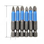 Neslystantis S2 plieninis atsuktuvo antgalių rinkinys su elektrine kryžmine galvute. PH1/PH2/PH3/PZ1/PZ2/PZ3.