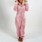 Fashion Onesies Fleece mieguisti kombinezonai plius dydžio gobtuvų komplektai Moterų pižamos Suaugusiems žiemai &Scaron;iltos pižamos Moterys L
