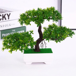 1 vnt. Dirbtiniai augalai Bonsai Mažas medis Netikros gėlės Dirbtinis bonsai namų miegamojo balkono vidaus dekoravimui Graži dovana vaikams geltona