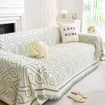 Patvari sofa uždangalas 3 pagalvėlėms Chenille pledai sofai lovai Dekoratyvinis sofos užvalkalas Mink&scaron;tas universalus futono apsaugas 180X180CM žalia