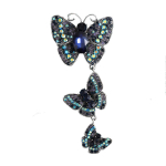 Creative Three Butterflies Retro sagė, lydinio deimanto temperamento madingi aksesuarai