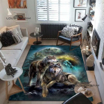 &bdquo;Wolf Art&ldquo; kilimai ir kilimėlis 3D spausdinimas Gyvūnų kilimų grindų kilimėlis Svetainės miegamasis Didelis plotas Mink&scaron;tas kilimas Vaikų kambario kilimėlis 40cm x 60cm