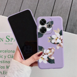 Gėlių spalvos mink&scaron;tas silikoninis dėklas, skirtas &bdquo;Samsung A55 M35 S24 Redmi Note 13 Pro 13C 14 Xiaomi Poco C65 iPhone 15 Huawei Honor 200 Realme 9&ldquo; kamerai, atsparus smūgiams. Samsung Galaxy S9 Plus violetinė