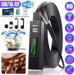Belaidis endoskopas Wifi boreskopas inspekcinė kamera 1200P HD IP68 vandeniui atspari gyvatės kamera su 8 LED, skirta Android Ios plan&scaron;etiniam kompiuteriui PC one size