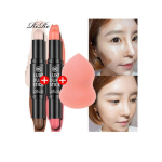 Lire Lux Dual Stick 1+1 + Waterpuff Free Makeup Shading Highlighter, 2 Pieces, Dual Stick/No. 1 x No. 2 x Waterpuff Free pink