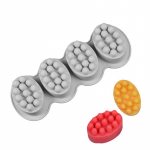 LMETJMA 3D silikoniniai masažiniai muilo formelės rankų darbo muilui gaminti DIY plaukų galvos odos &scaron;epetys muilo gabalėliams JT356 pilka