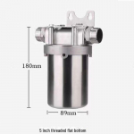 10 colių nerūdijančio plieno didelio srauto buitinis vandens valymo filtras 5-inch flat bottom (1 turn 4 points)