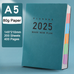 A5 storos odos studento laiko planuoklis, 2025 metinis tvarkara&scaron;tis, verslo užra&scaron;inė, 365 dienų dieninis planuoklis, atmintinė, užra&scaron;ų knygelė, 200 lapų A5