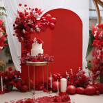 Vestuvių arkos užvalkalas Pritaikyti vestuvių arkos stovo užvalkalai Apvalaus vir&scaron;aus arkos fono užvalkalas Gimtadienio vakarėliui Ceremonijai Banketų dekoravimui 6ft W80XH180cm raudona